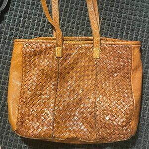 Platania Woven Leather Tote Shoulder Bag